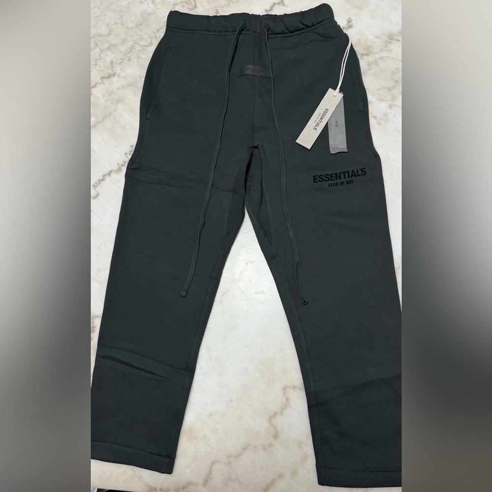 Fear of God Essentials limo/black stretch sweatpants. Size XS.